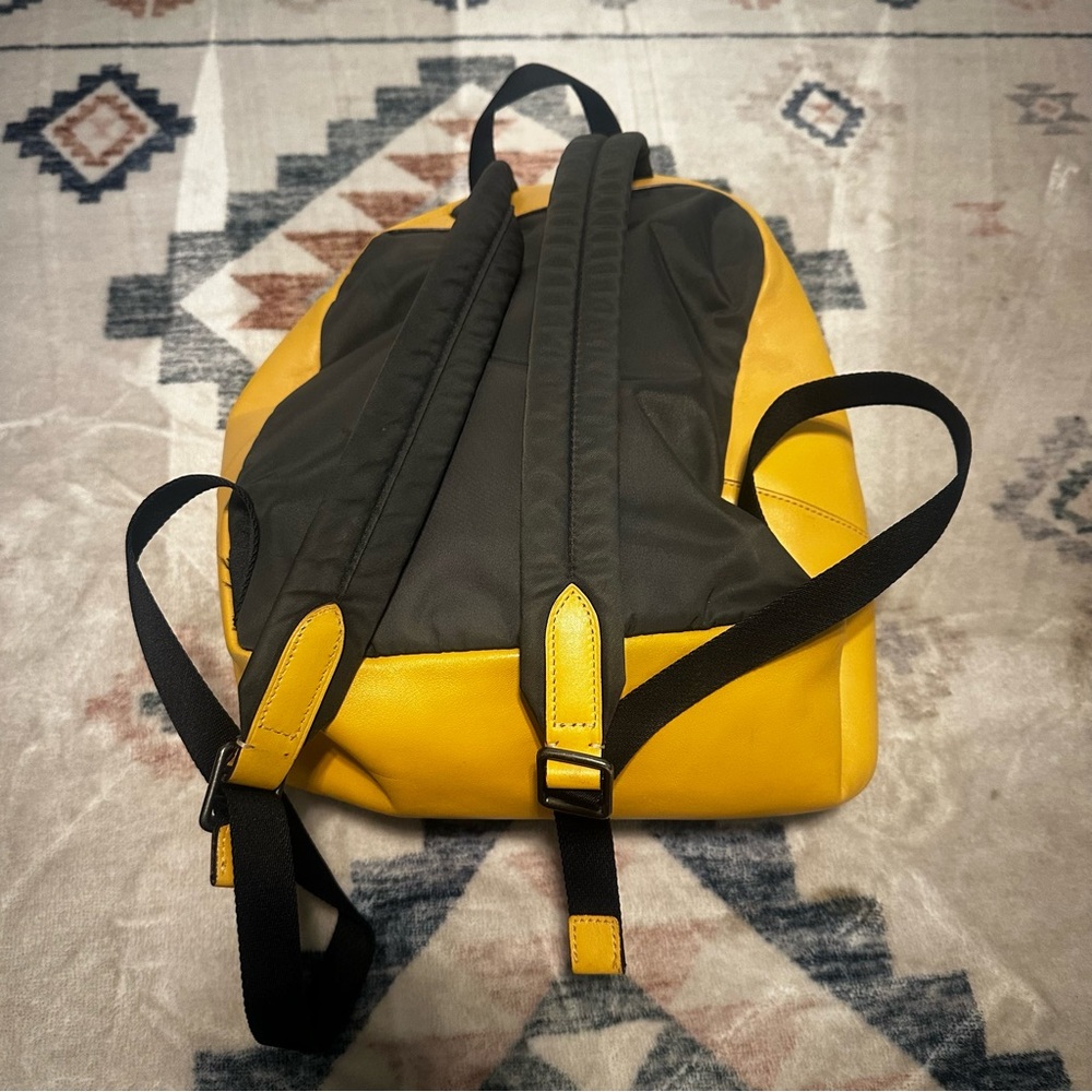 Coach Authentic Signature Brown and Yellow Leather Backpack - Picture 2 of 10